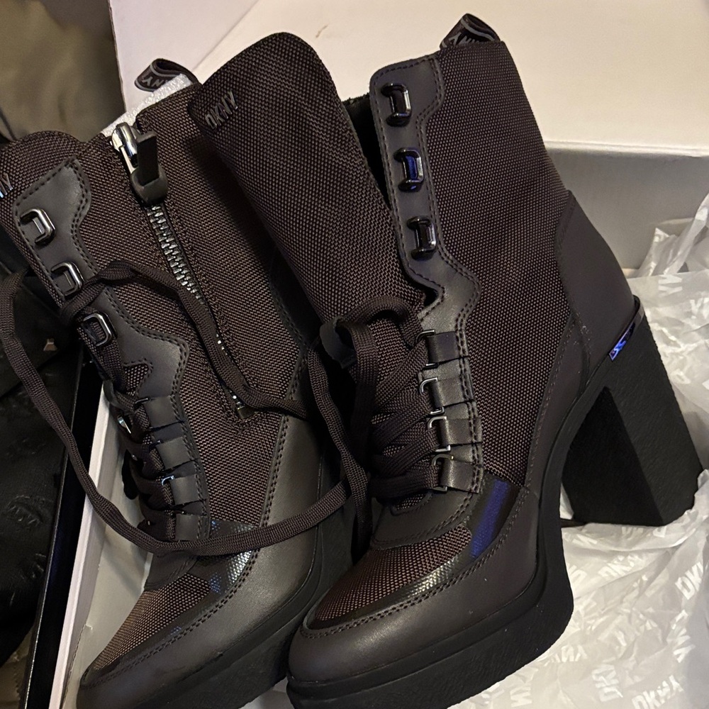 DKNY Women's Dark Brown Heeled Boots